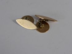 A Pair of Gentleman's 9 ct Gold Torpedo Cuff Links, approx wt 6.3 gms.