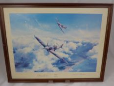 A signed limited edition print " Spitfire " signed Group Capt. Sir Douglas Bader and Air Vice -