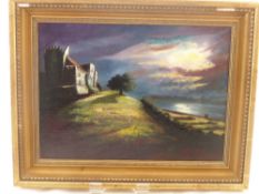 An Original Oil on Canvas, entitled "Lepufae Castle" by L. Limes together with an original oil by