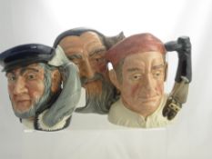 Royal Doulton Character Jugs, including Captain Ahab D6500, Merlin D6529 (2nd), Mine Host D6468,