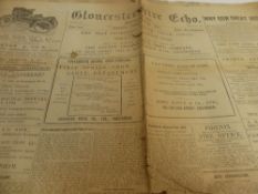 A Collection of Antique Newspapers including a Gloucestershire Echo February 29th, 1904, The