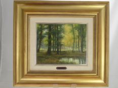 A. Torreschandi (Italian School) A woodland scene in gilt frame, 26 x 21 cms together with C.