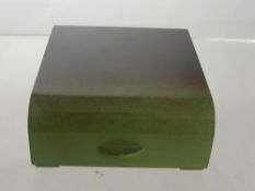 A Ystad Brons (Swedish) Bronze Cigarette Box, circa 1930's, of simplistic design with green and