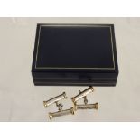 A Pair of 9ct Gold and Silver Gentleman's Cuff Links, Birmingham hallmark, approx 1991, approx 22