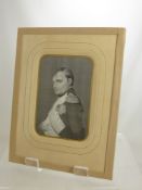 A 19th Century Stevengraph, depicting Napoleon Bonaparte, framed and glazed approx 11 x 16 cms