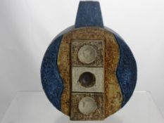 A Cornish Troika Wheel Vase, (possible lamp base) of geometric design, approx 21 cms