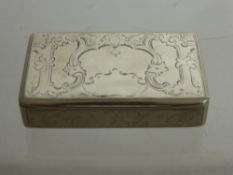 Silver Table Snuff Box, chased with foliage, gilt interior, Austria-Hungarian marks dated 1846, m.