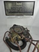 Vintage WWII Spitfire Aviator Helmet and Goggles, the items belonging to John Charles Thorpe (