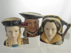 Royal Doulton Character Jugs, including Henry VIII D6642, Anne of Cleve D6653, Catherine of Aragon