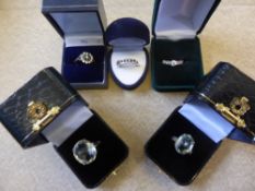 A Collection of Miscellaneous 925 Silver Rings, including topaz, sapphire, etc. (5).