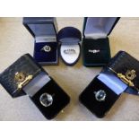 A Collection of Miscellaneous 925 Silver Rings, including topaz, sapphire, etc. (5).