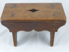 An Antique Miniature Footstool, possibly an apprentice piece.
