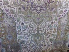 A Vintage Woollen Turkish Style Carpet. The carpet having lotus form design at centre, approx 200