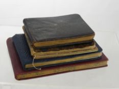 A Collection of Five early 20th century autograph books, the books with paintings, photos, poetry