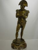 Antique Brass Figure of Napoleon, signed Guillime to base, approx 25 cms