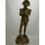 Antique Brass Figure of Napoleon, signed Guillime to base, approx 25 cms