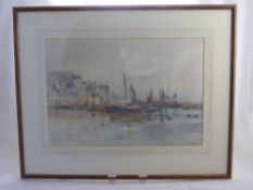 An Original Water Colour depicting a harbour scene D.H. 517 and dated December '94 in pencil