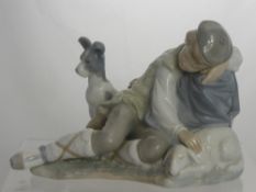 A Nao Study of a Shepherd and His Dog Asleep, impressed marks to base FM, 20 cms high.