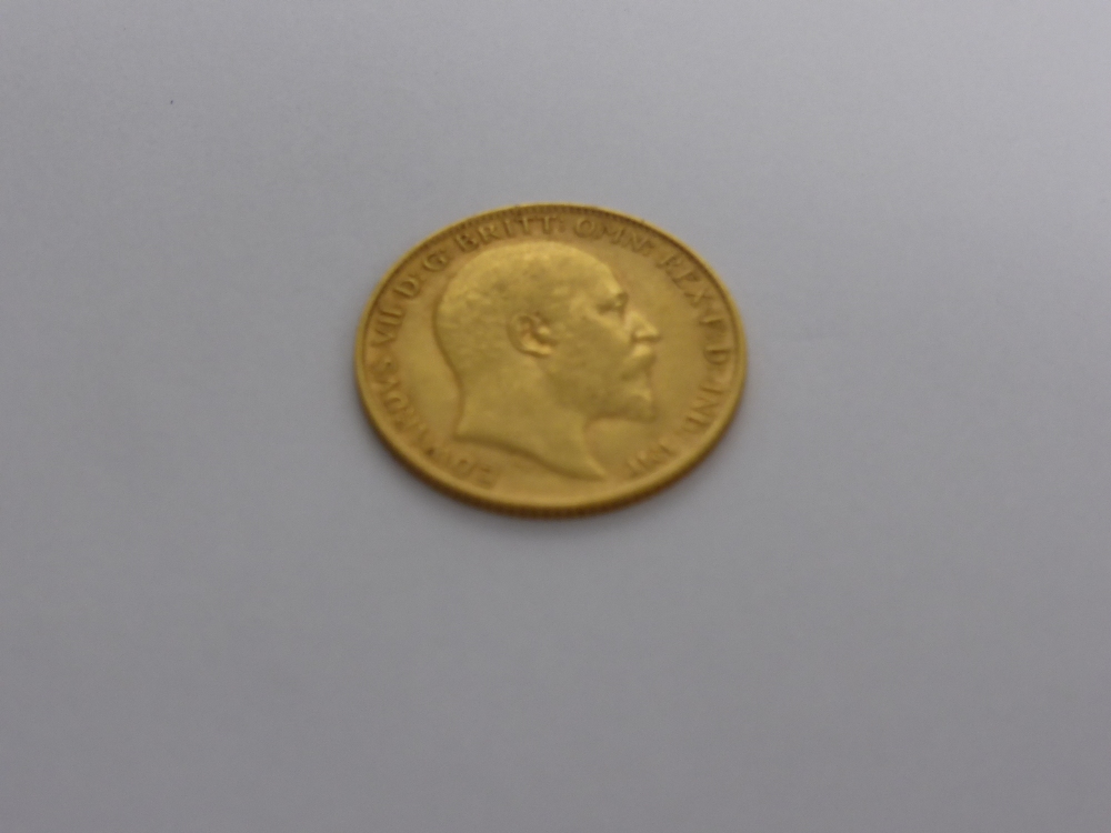 A Solid Gold 1910 Half Sovereign.