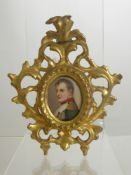 A 19th Century Portrait Miniature, Firenze plaque with impressed mark 51 inscribed Napoleon, signed.