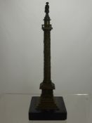 A 19th Century Brass Replica of the Vendôme Column, erected by Napoleon to commemorate the battle of