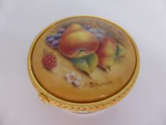 J Bowman Royal Worcester Pill box No. 202 of 250, the limited edition box hand painted with pears,