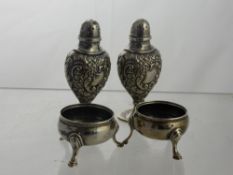 Miscellaneous Silver, including a salt and pepper Birmingham hallmark, m.m SB, two Victorian