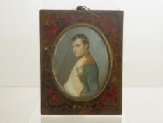 A 19th Century Portrait Miniature, depicting Napoleon Bonaparte together with a portrait of a