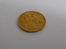 An Edward VII Gold Sovereign, dated 1909.