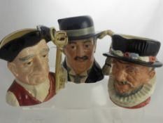 Royal Doulton Character Jugs, including Gaoler nr 06570, Beefeater D6206, City Gent D6815,