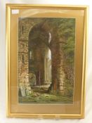 An Original Watercolour, entitled "Ruins of Netley Abbey" signed M Rayner dated 1865, approx 32 x 49