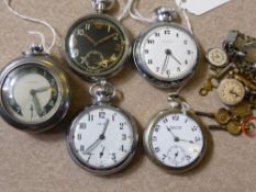 Miscellaneous Gentleman's Pocket Watches, including Ingersoll, Smiths, Ingersoll Waterbury.