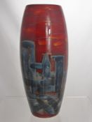 An Anita Harris Trial Hand Painted Ovoid Staffordshire Vase depicting the London skyline, signed