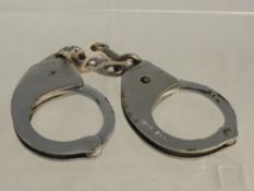 Hiatts '1960' Police Handcuffs with original key. Marked FTU. ( Firearms Training Unit )