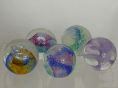 Five Caithness Glass Paperweights, including 'Ruffles', 'Cosmos', 'BigTop', 'Echo', 'Shemagh'.