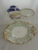 Miscellaneous Porcelain, including a Copeland & Garrett Dish, bon bon dish hand painted with