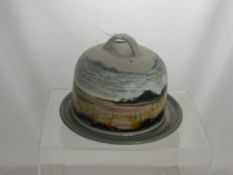 A Highland Stone Ware Hand Painted Cheese Dome, approx 14 cms high.