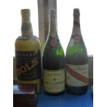 Three Jeroboam Liquor Bottles, including two Champagne and a Liqueur, without contents.