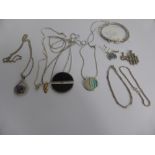 A Collection of Miscellaneous 925 Silver Hallmarked Jewellery, including pendants, chains, bangles