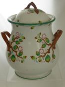 A Large Minton Style two handled lidded vase. The vase decorated with apple blossom, approx 37 cms x