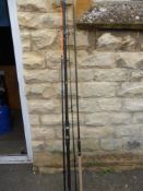 A Collection of Miscellaneous Fishing Rods including 2 Q-Dos Pike 12' 3.5 lbs graphite 2 pce,