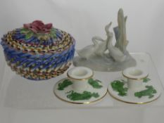 A Collection of Miscellaneous Porcelain, including two Wedgwood "Chinese Tiger" candle sticks, two