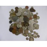 A Collection of Miscellaneous GB and other Coins, including some silver (total weight 55 gms) and