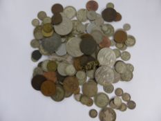 A Collection of Miscellaneous GB and other Coins, including some silver (total weight 55 gms) and