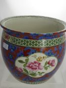 A Leighton Pottery Jardiniere, depicting Peony, approx 26 x 30 cms