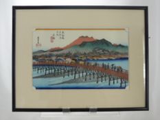 Hiroshige Ando 1797 - 1858 Japanese, A Woodblock Print, from the 100 Famous Views of Endo series, "