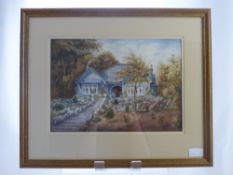 A Watercolour on Paper, entitled "The Ribble near Mitton" dated March 1928, Gallery label to