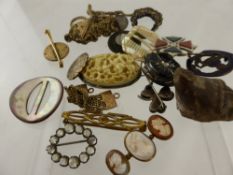 Miscellaneous Items including a Lady's Organza fan, miscellaneous jewellery including cameo