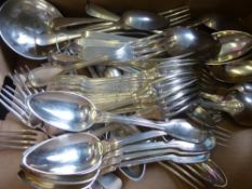 A Quantity of Continental Silver Plate, comprising twenty three large forks, two serving spoons, a