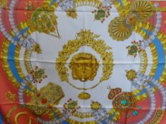 A Lady's Hermes Silk Scarf design "Kosmima" by J. A. Badie unboxed.